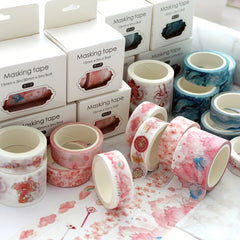 3pcs Flower Pattern Washi Paper Stickers Tape for DIY Scrapbook