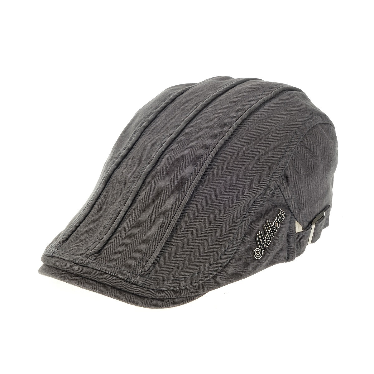 Men's Two-Headed Beret Hat Distressed Cotton Solid Peaked Cap