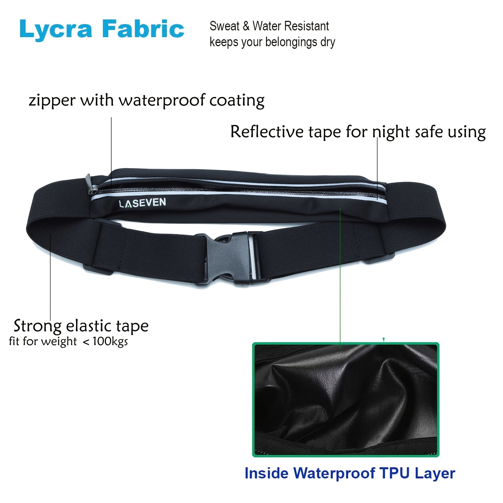 Waterproof Reflective Running Waist Bag Safe Fanny Pack