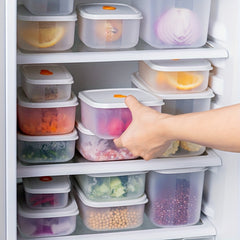 3pcs Refrigerator Storage Box Microwave Safe Lunch Box Fruit Vegetable Box