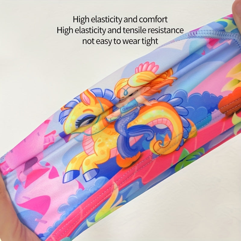Kids Cartoon Waterproof Swimming Cap Mermaid Duck Deer Ear Protection