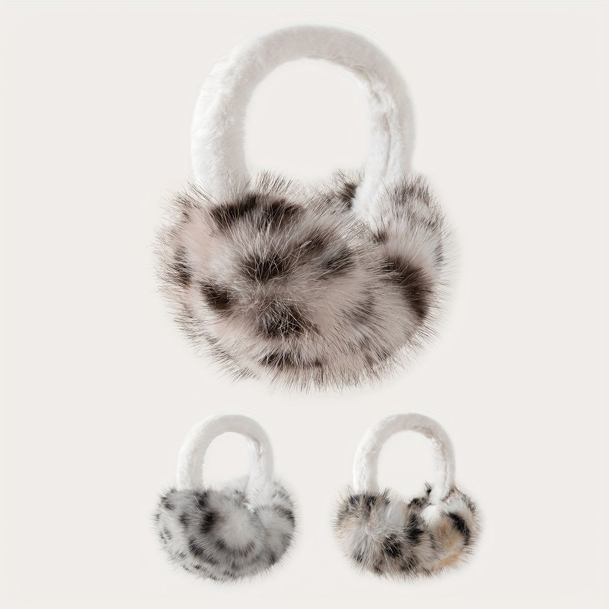 Women's Floral Pattern Ear Warmer Winter Ear Muff Soft Fur Interior