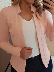  Solid Long Sleeve Workwear Blazer