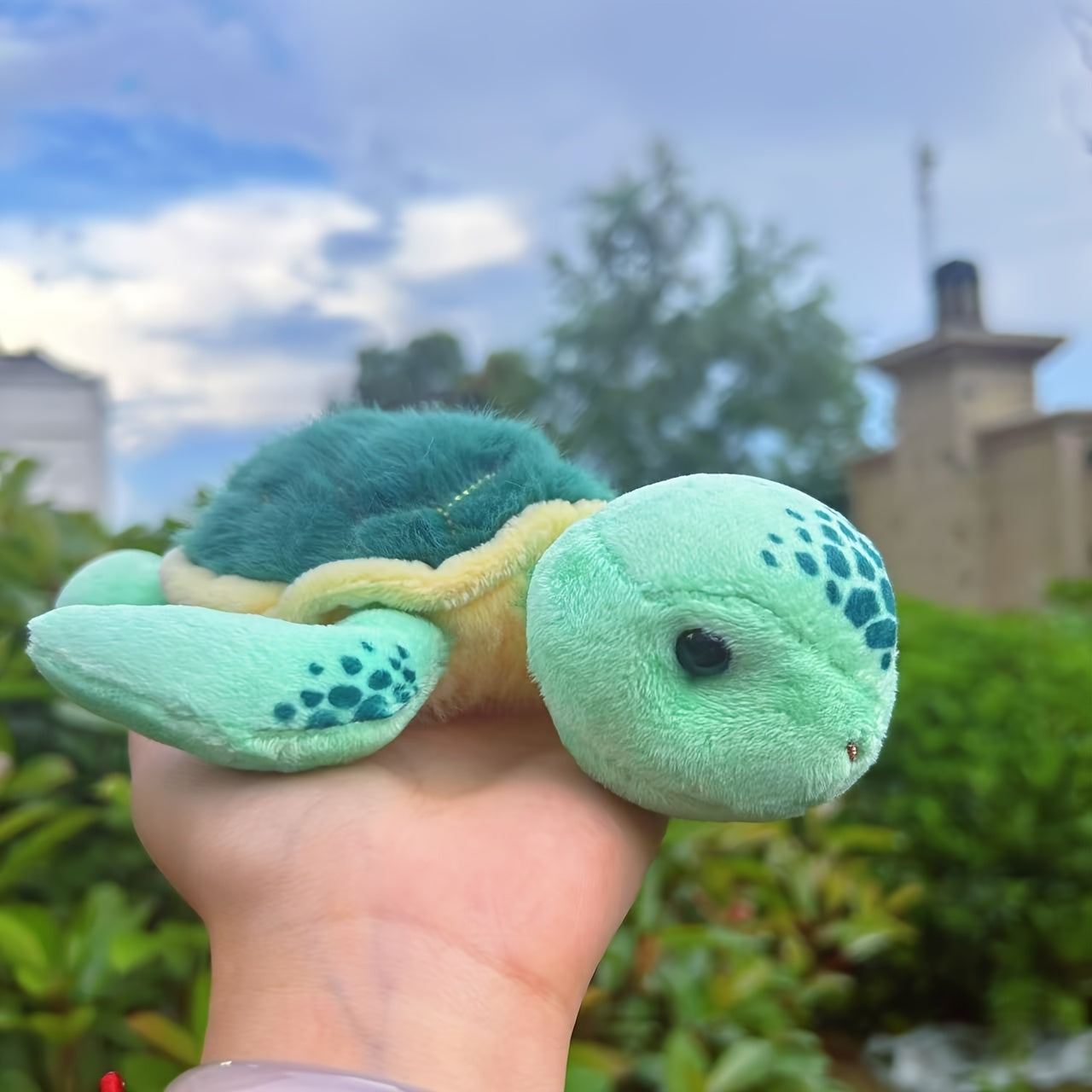 Mini Sea Turtle Stuffed Animal Realistic Shell Texture Plushie for Kids