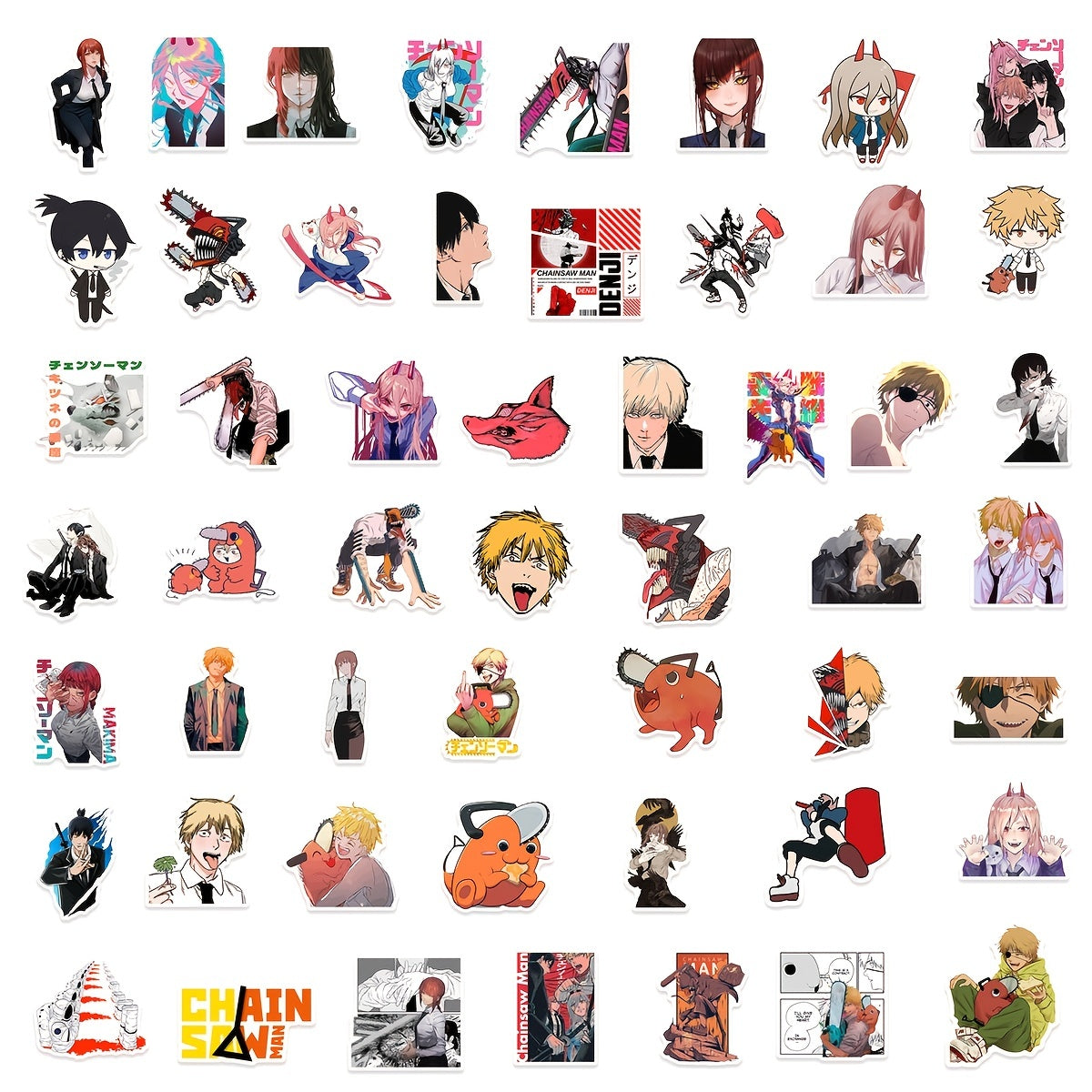 100 PCS CHAINSAW MAN Graffiti Stickers - Waterproof PVC Stickers