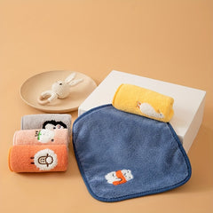 5pcs Cute Cartoon Animal Design Kids Face Towels