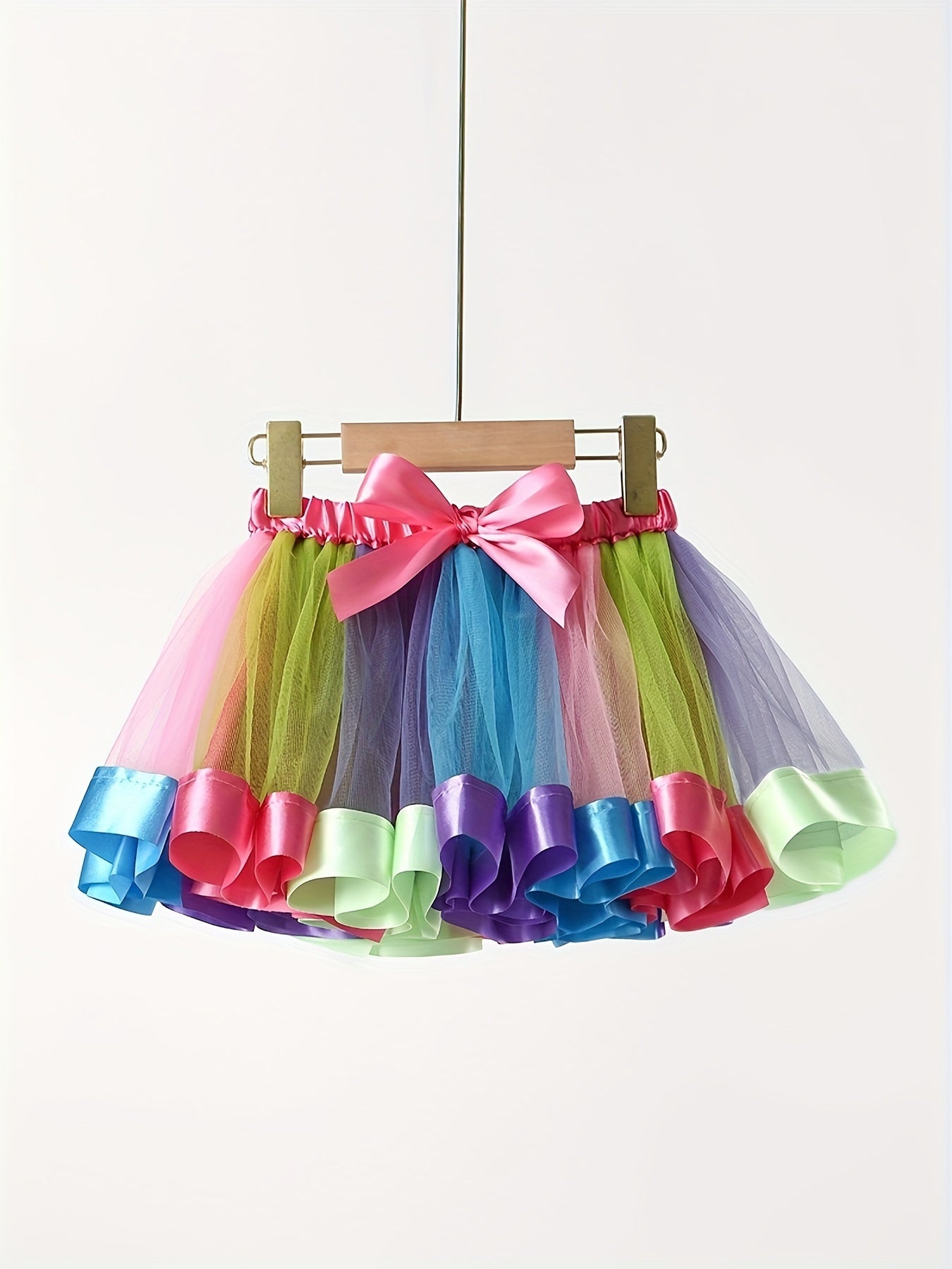 Toddler Girls Bow Mesh Tutu Skirt for Birthday Party Ballet Dance