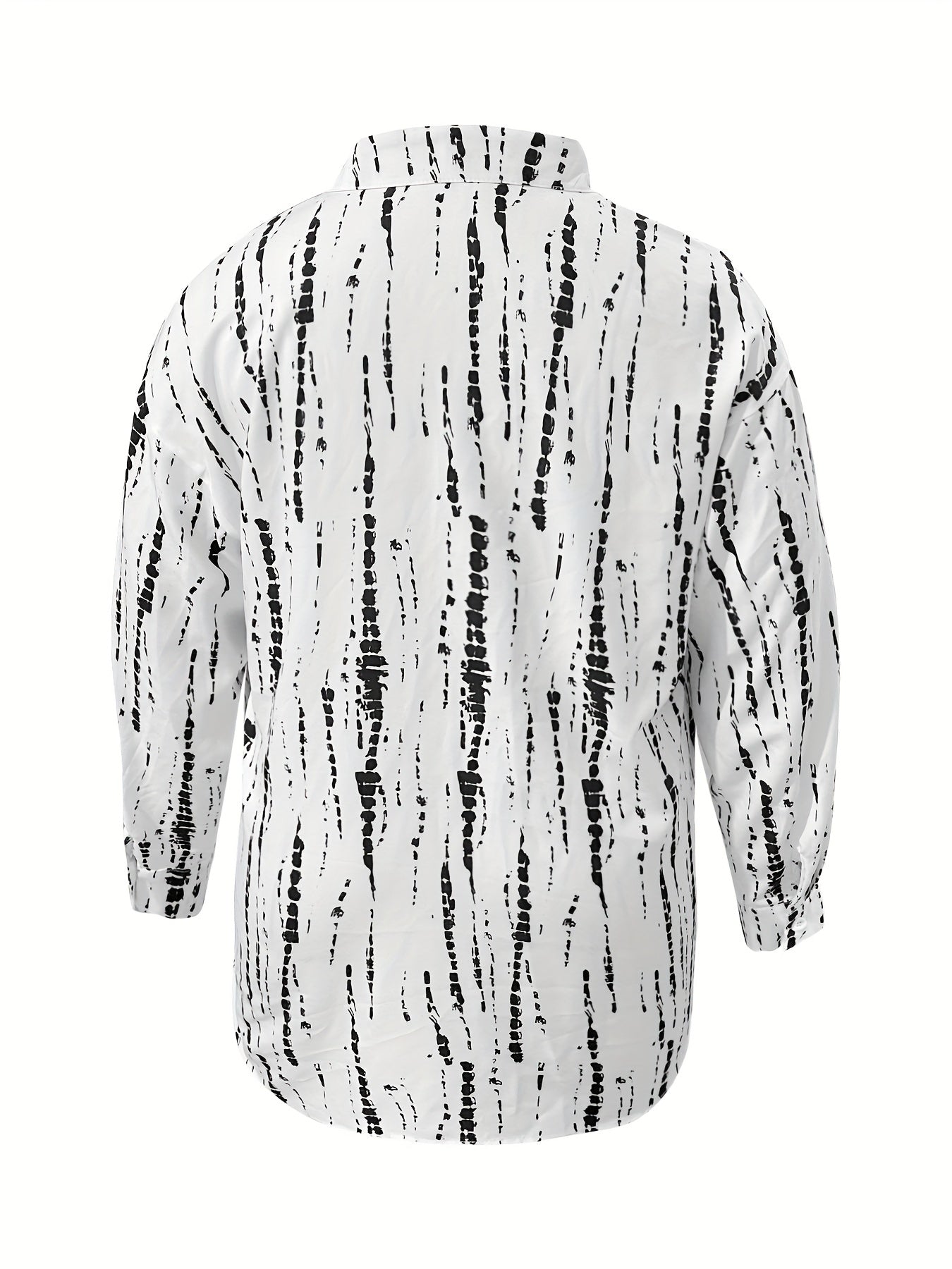  Tie Dye Stripe Print Long Sleeve Blouse