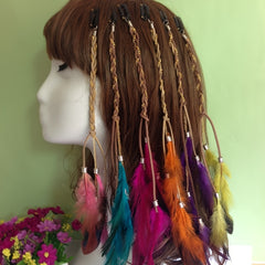 Bohemian Feather Headdress Ethnic Style Tassel Hairpin Colorful