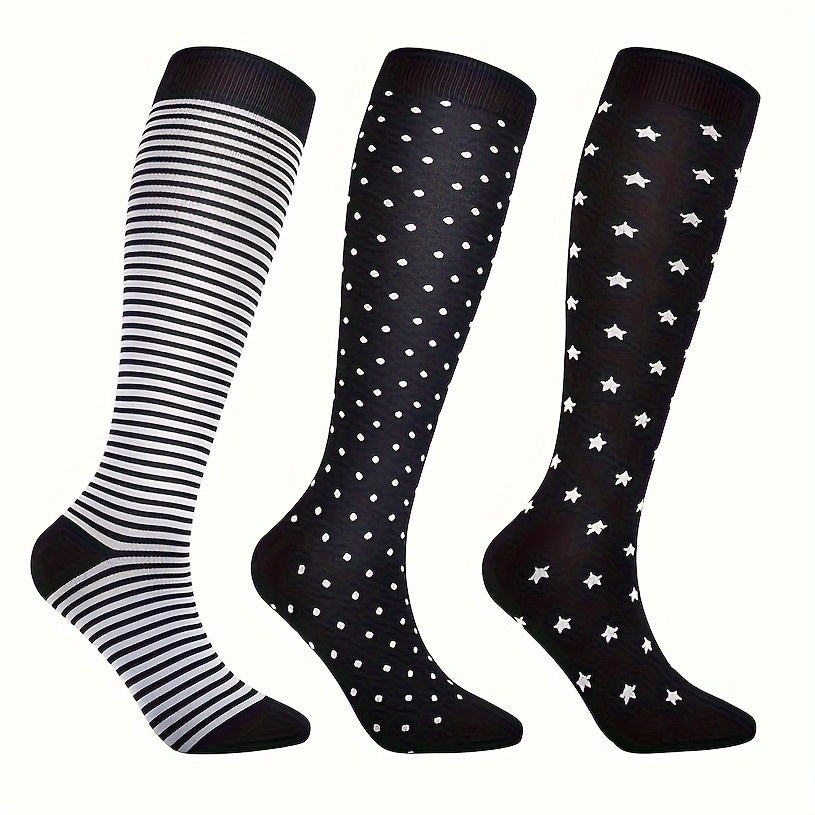 3 Pairs Knee High Compression Socks for Nurses Running