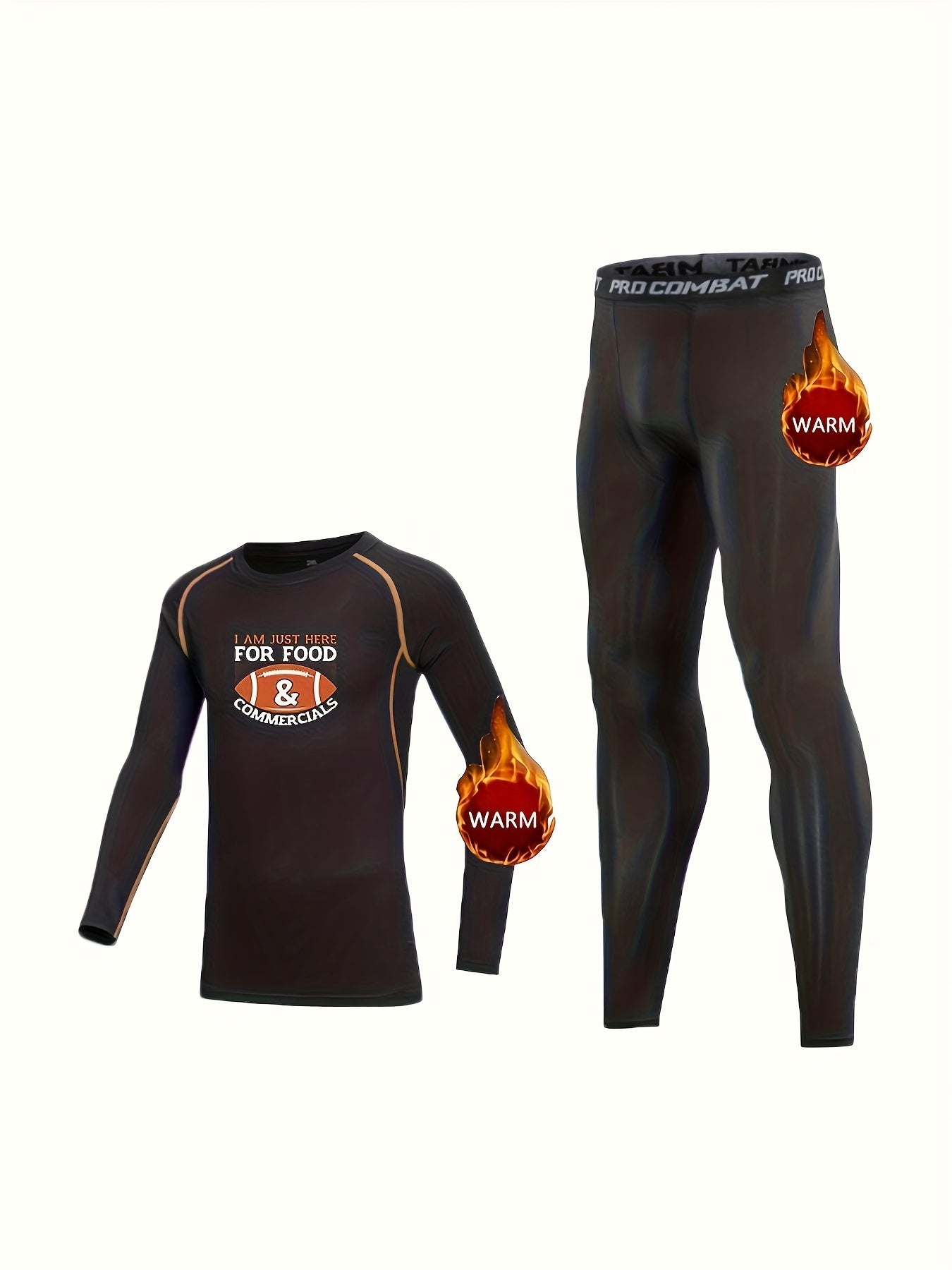 2pcs Toddler Kids Football Print Thermal Compression Sets