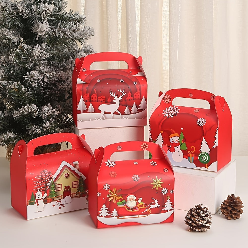 5pcs Christmas Cake Boxes Small Gift Packaging Box