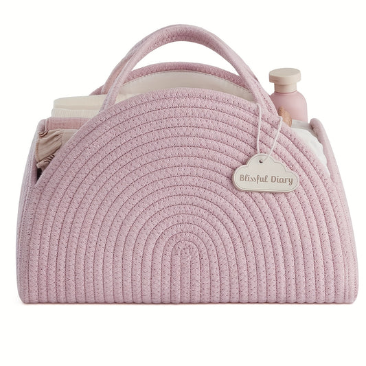 Pink Diaper Caddy Organizer Tote for Moms - Shower Gift w/ Compartments