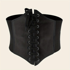 Vintage Lace Up Elastic Girdle Wide Waistband Classic Dress Coat Girdle
