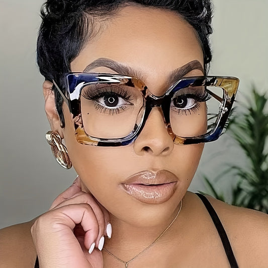Women Oversized Square Cat Eye Glasses Vintage Retro Eyeglasses