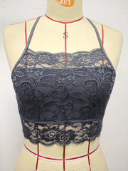 Lace Stitching Cami Lounge Top Sexy Trim Hollow Out Top
