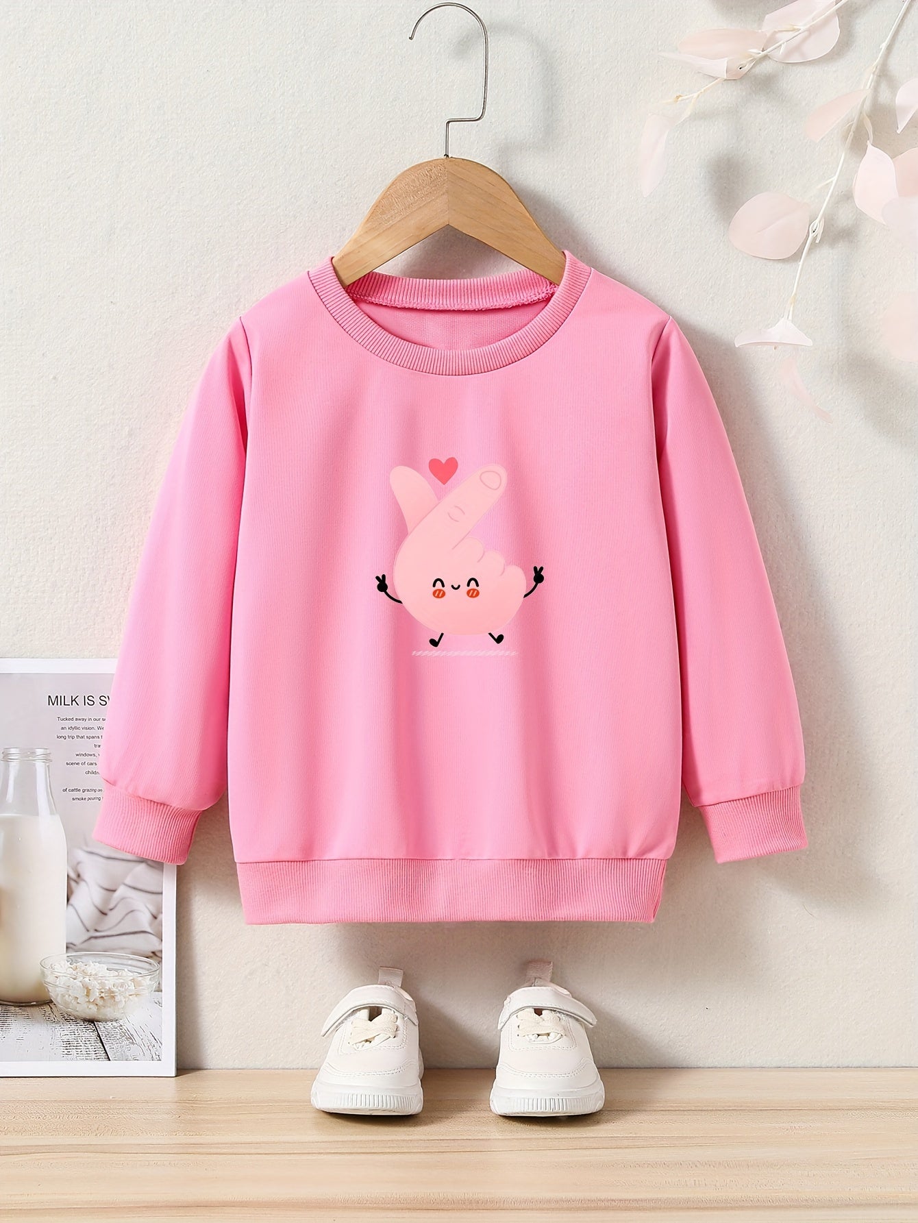 OERYUI Love Gesture Graphic Sweatshirt Kids Clothes Gift