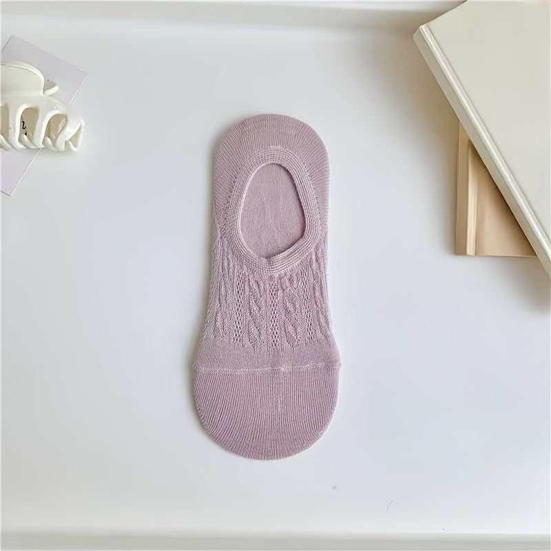 7 Pairs Textured Solid Low Cut Ankle Socks Women's Stockings