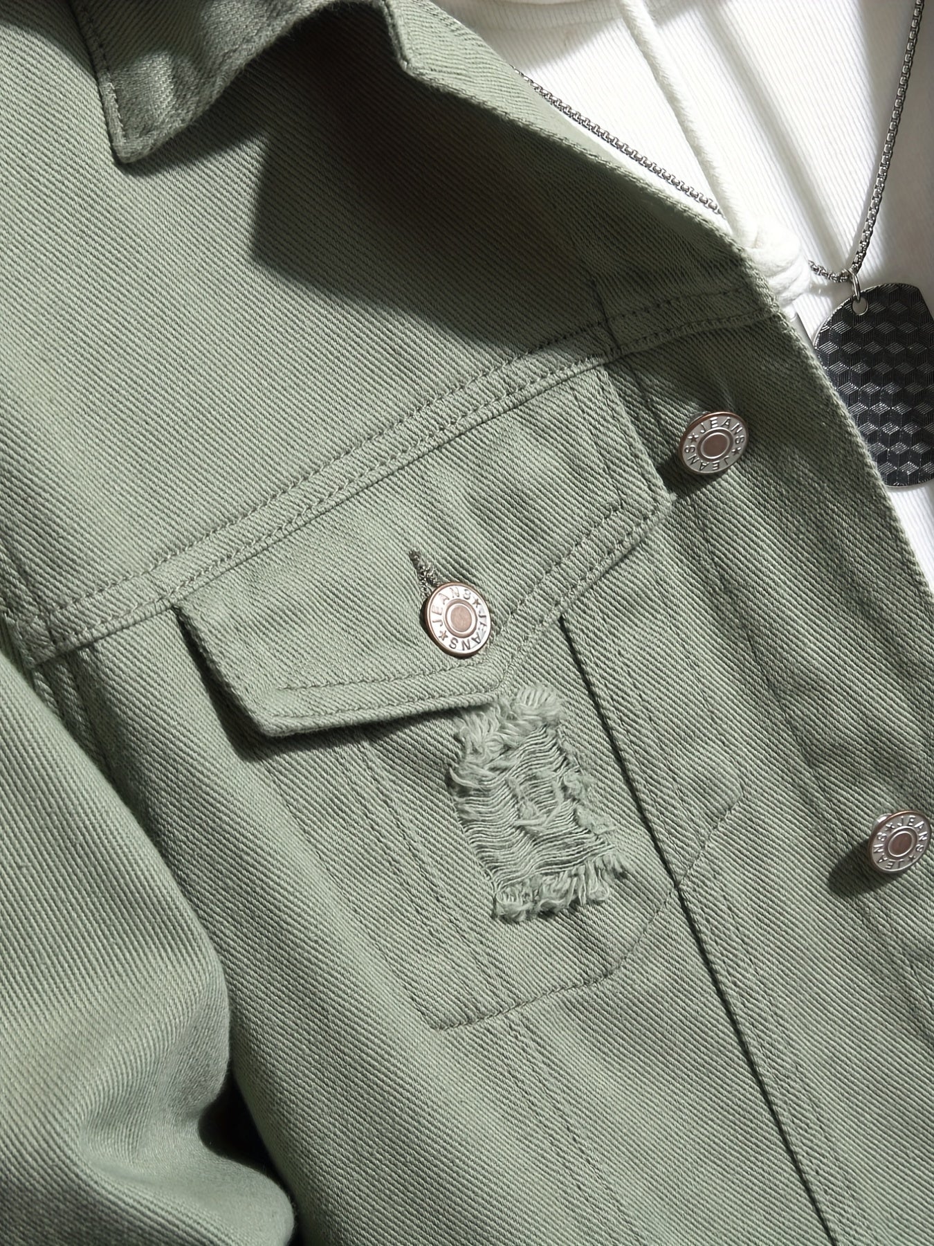 Men's Button Up Denim Coat for Spring Fall