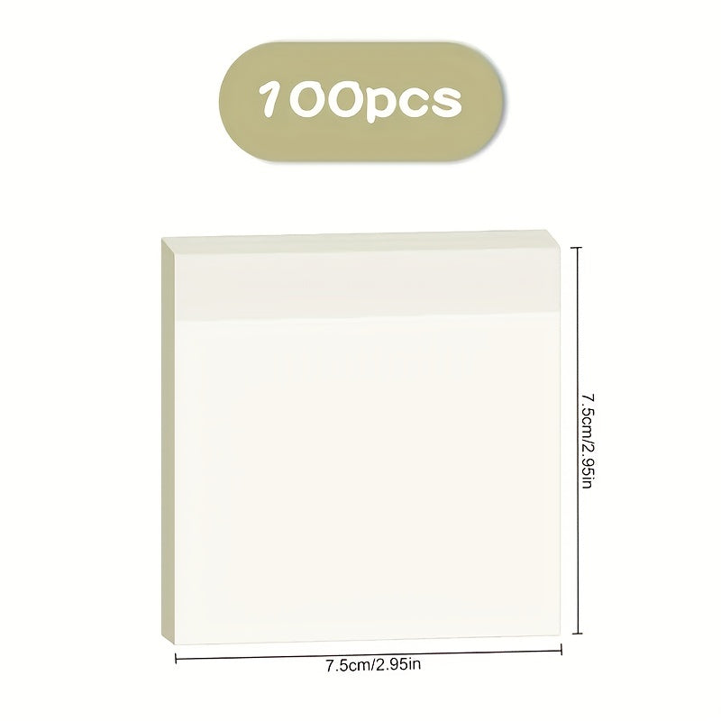 100 Transparent Sticky Notes Waterproof Stickers for Students School Office