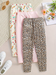 4pcs Girl's Comfort Fit Legging Pants Set
