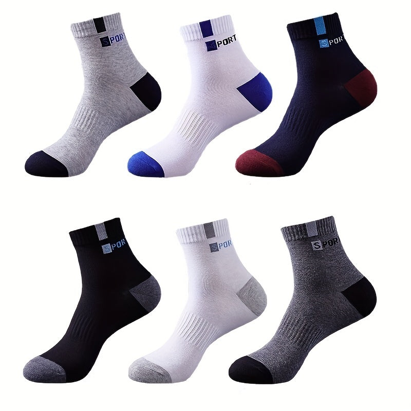 Men's Outdoor Breathable Mid Tube Socks for Running Cycling Basketball