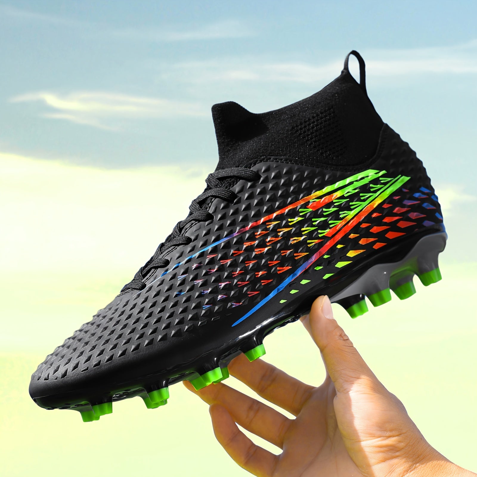 Boys High Top Non Slip Football Cleat Spikes Outdoor Soccer Cleats