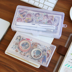 3pcs Stickers Plastic Storage Box Organizer