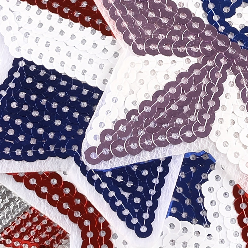 4pcs Sequin Pentagram Patches Girls Coat DIY Hand Sewing Accessories