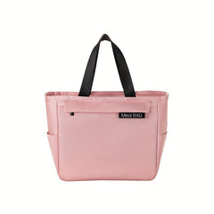 Insulated Lunch Bag Square Shape Polyester Thick Aluminum Foil Lined