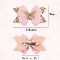 4pcs Sequins Dovetail Hair Clips Girls Glitter Bow Knot Hair Clips