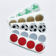 100pcs 1 Inch Round Colors Scratch Off Stickers - Golden, Silver, Gray, Red