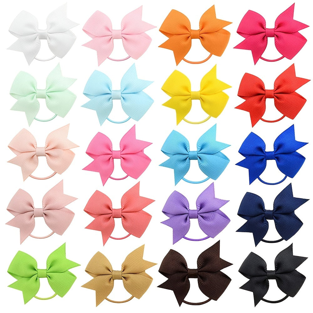 40pcs Baby Bow Hair Ties Toddler Hair Accessories Ponytail Holders For Girls
