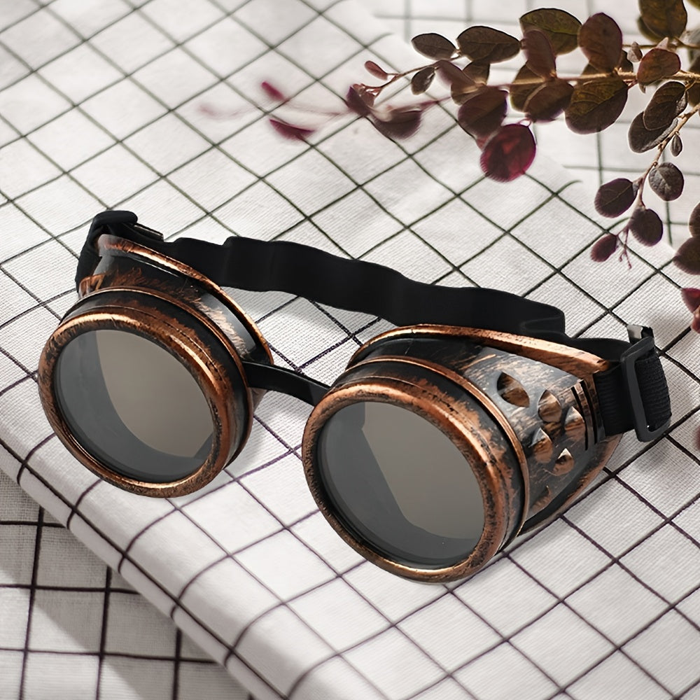 Vintage Steampunk Glasses Dress With Riding Goggles