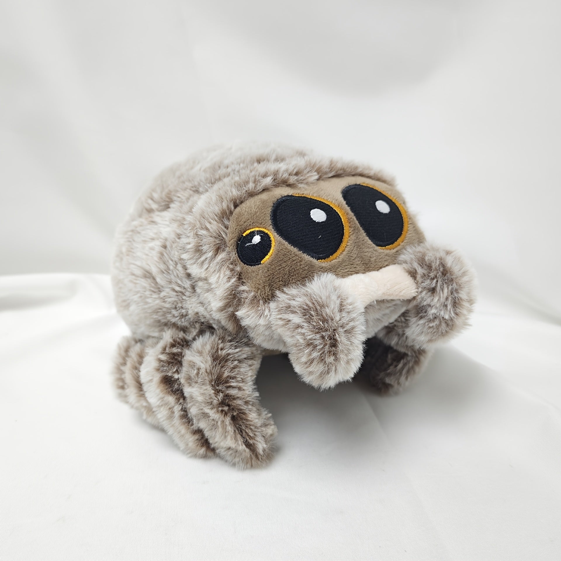 Realistic Spider Plush Toy Doll Fluffy Stuffed Animal with Large Eyes & Orange A