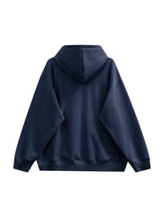 Casual Embroidery Men's Zip Up Hooded Coat