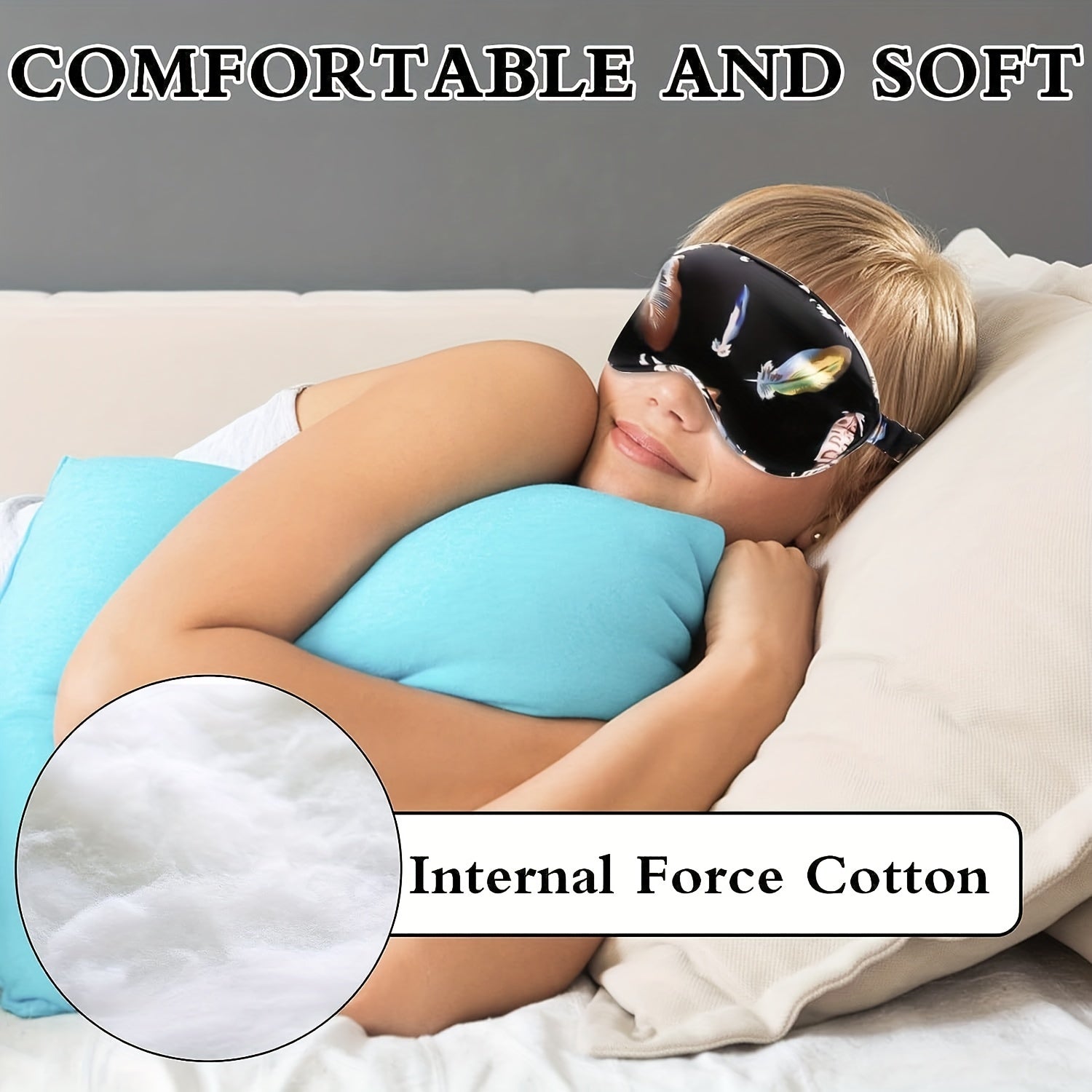 Blackout Soft Sleep Eye Mask Adjustable Breathable Blindfold For Travel