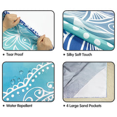 Waterproof Sand Proof Mat with Corner Pockets - Beach Picnic Mat