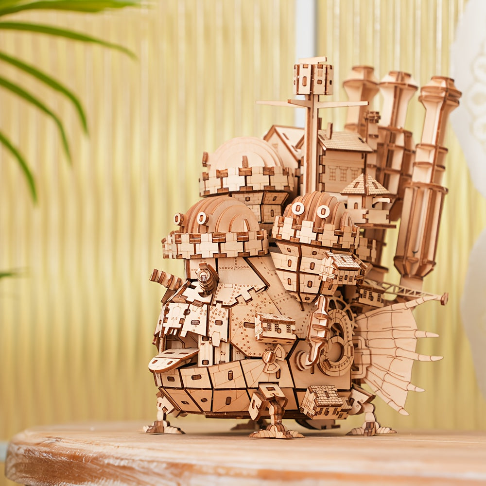 DIY 3D Wooden Puzzle Building Blocks Kit Retro Style Wooden Home Decor Gift