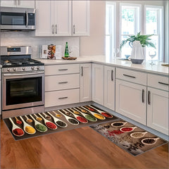 Boho Anti Fatigue Kitchen Rugs - Absorbent Non Slip Stain Resistant