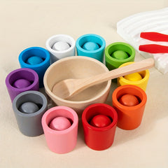 Wooden Classification Toy Set with Cups and Balls