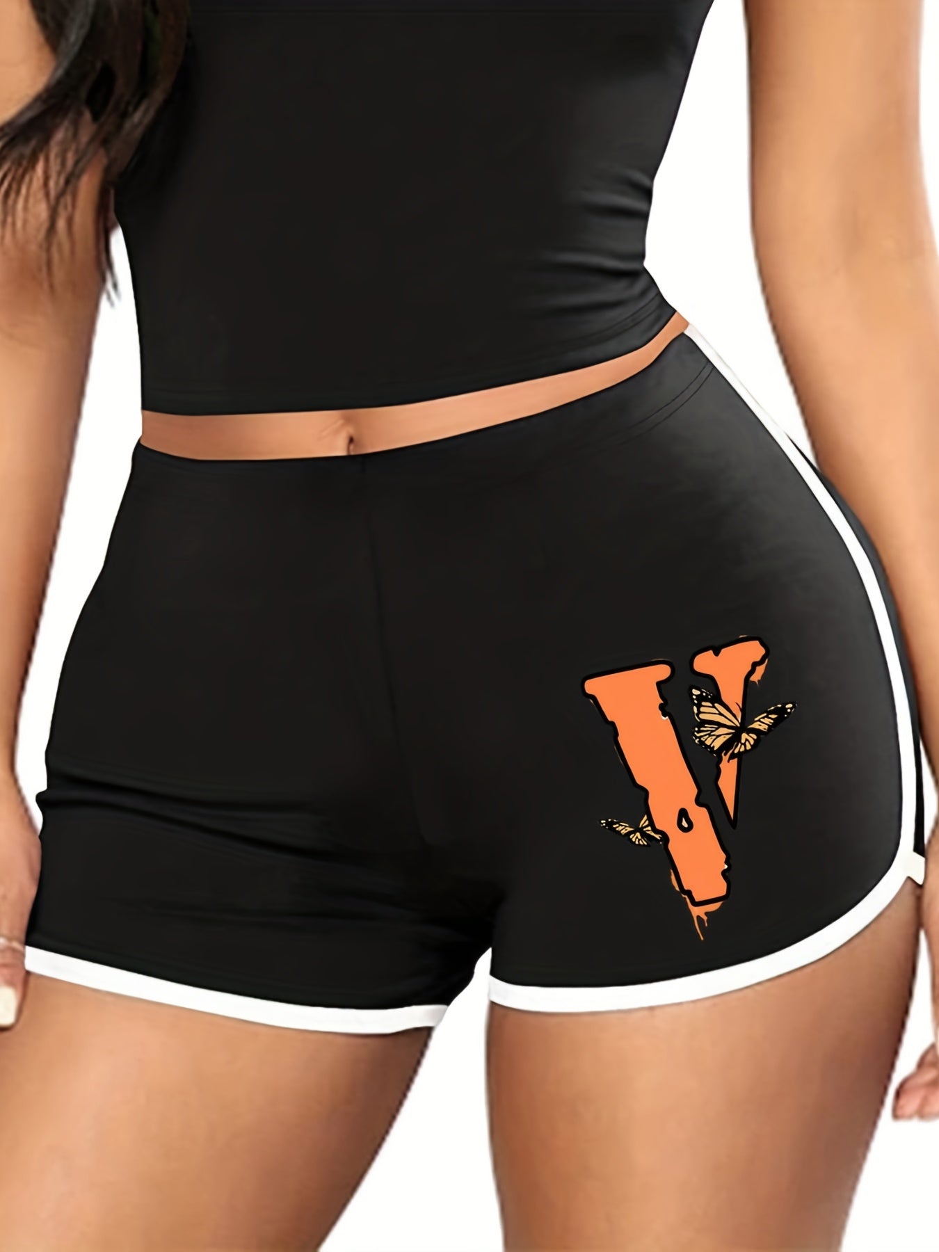  Women's Casual High Rise Skinny Shorts