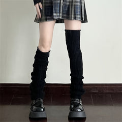 Solid Knitted Leg Warmers Warm Socks Women's Stockings