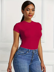 Women's Cap Sleeve Slim Fitted Bodysuit