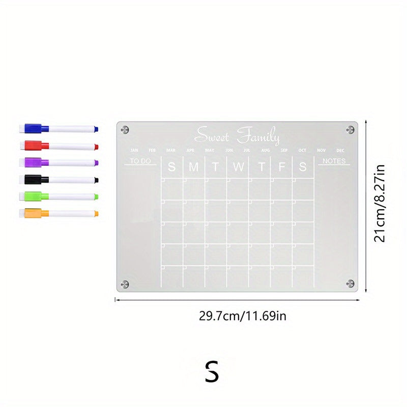 6-Piece Marker Set with Magnetic Planning Notes Board