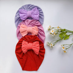 Soft Elastic Bowknot Turban for Baby Girls