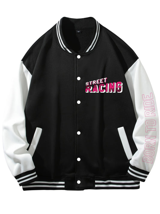 Men's Casual Lightweight Fleece Baseball Jacket