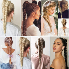 55 88 Cm Ombre Blonde Long Straight Synthetic Hair Extension 140g