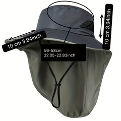 Men's Sun Hat with Face Shield UV Protection Large Brim Fisherman Hat