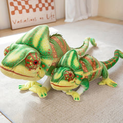 Soft Cuddly Chameleon Plush Toy Realistic Lizard Stuffed Animal